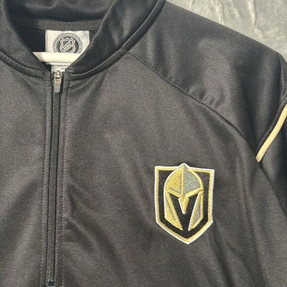 NHL Las Vegas Golden Knights Black 1/4 Zip Jacket Size Medium - Picture 2 of 8